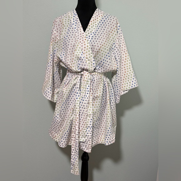 ROLLER RABBIT Women’s Disco Hearts Cotton Kimono Robe - OS - Picture 2 of 8